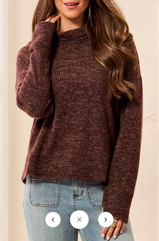 Tribal Funnel Neck Top | Charcoal + Hickory