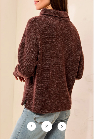 Tribal Funnel Neck Top | Charcoal + Hickory