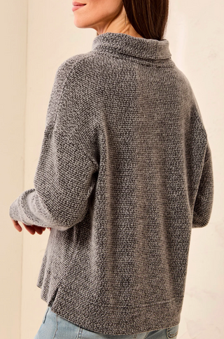 Tribal Funnel Neck Top | Charcoal + Hickory
