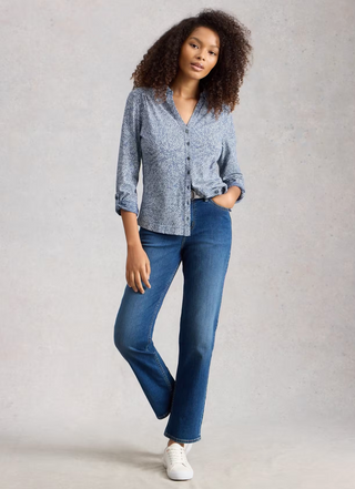 White Stuff Annie Jersey Shirt | Blue Print