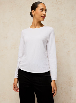 White Clara LS Tee | White