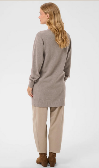 Cream Dela Long Cardigan | Taupe