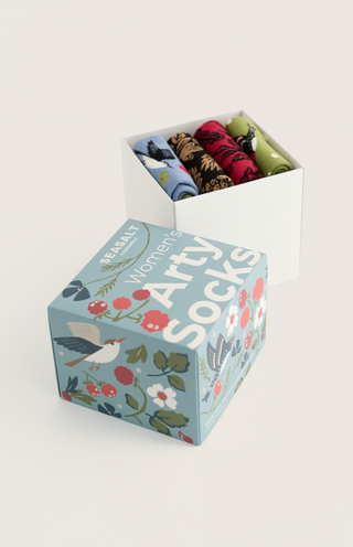 Sea salt gift box of 4 womens arty socks