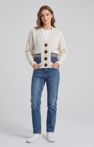 Shannon Passero Isla Cardigan | Black + Cream