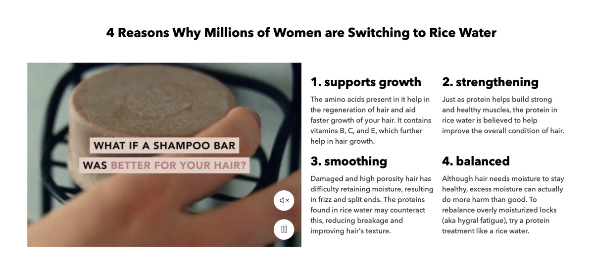 Kitsch Rice Water Shampoo Bar for Hair Growth