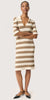 Soaked Striped Knit Polo Dress Polo Dress | White