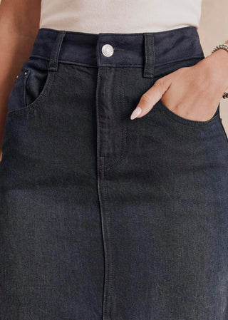 Splendid Ryder Suede Skirt | Dark Rinse