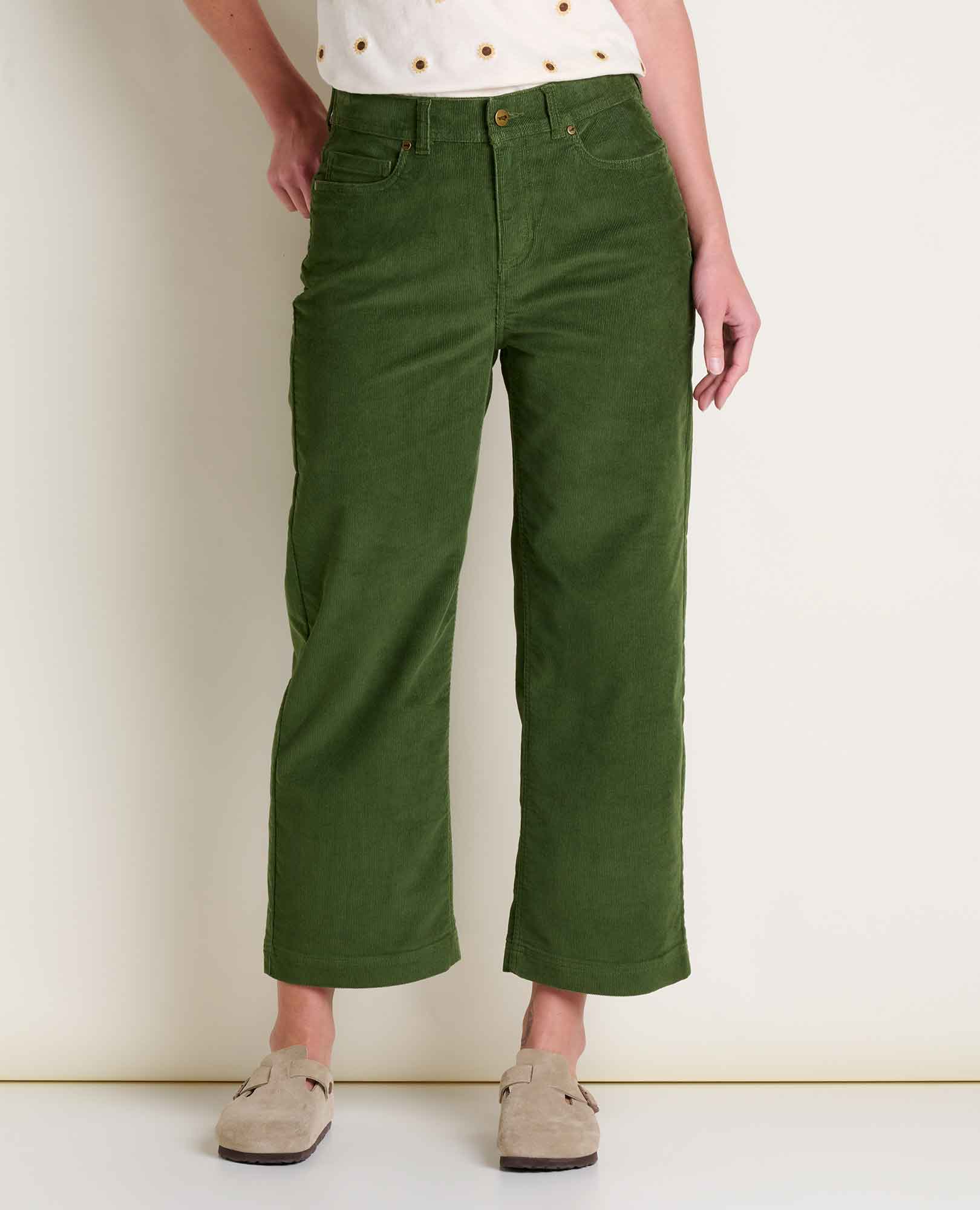 Toad & Co Coaster Cord Wide Leg Pant | Epidote
