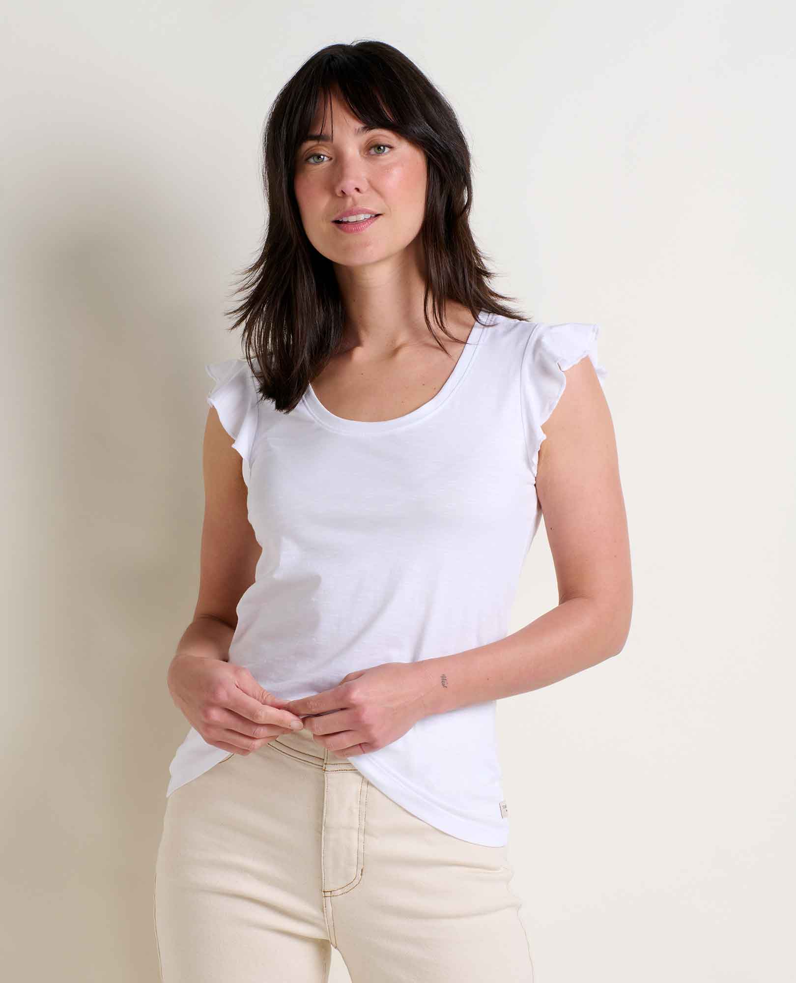 Toad & Co Rufflita II Tee | White