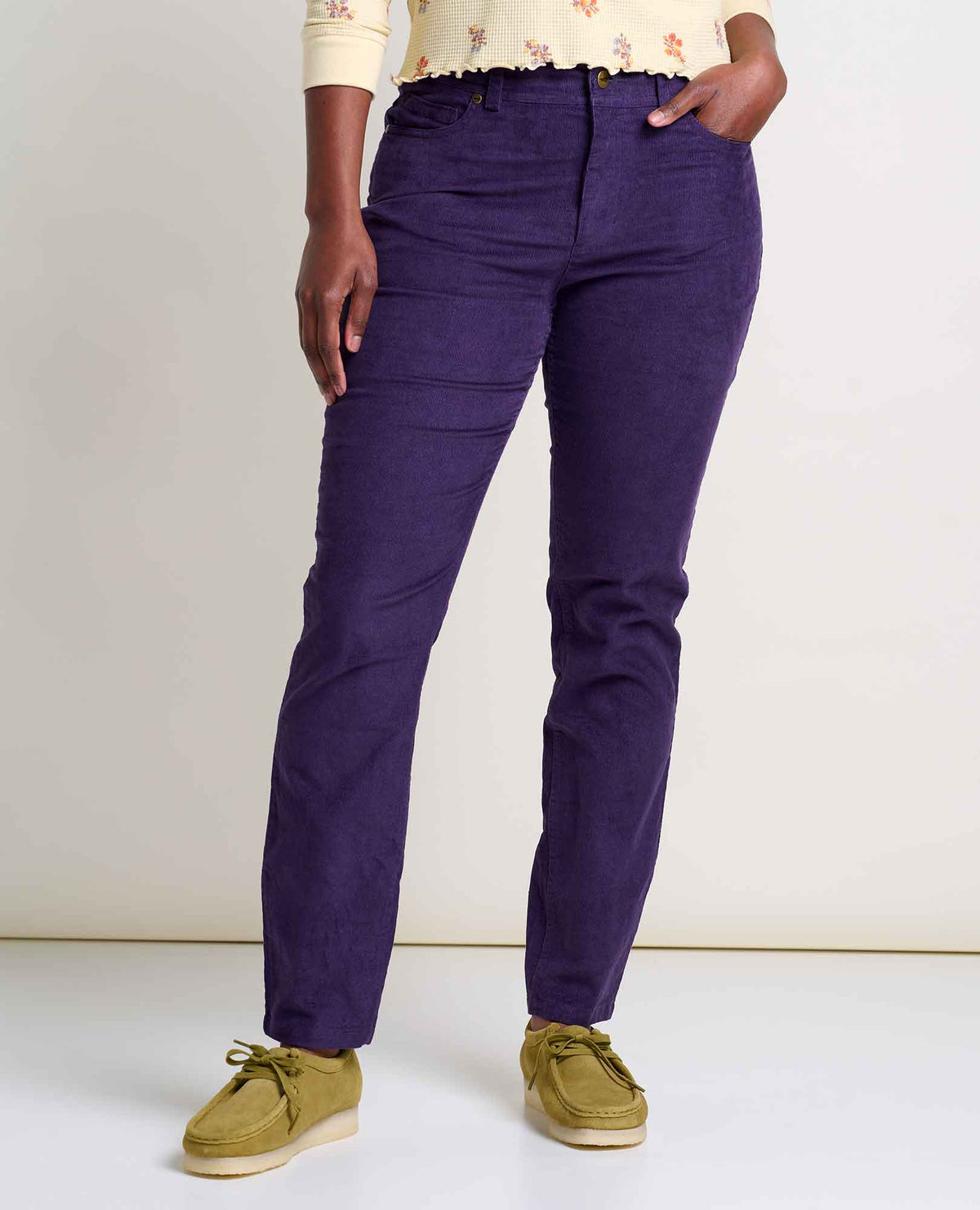 Toad & Co Karuna Cord 5 Pocket Skinny Pant | Black Currant