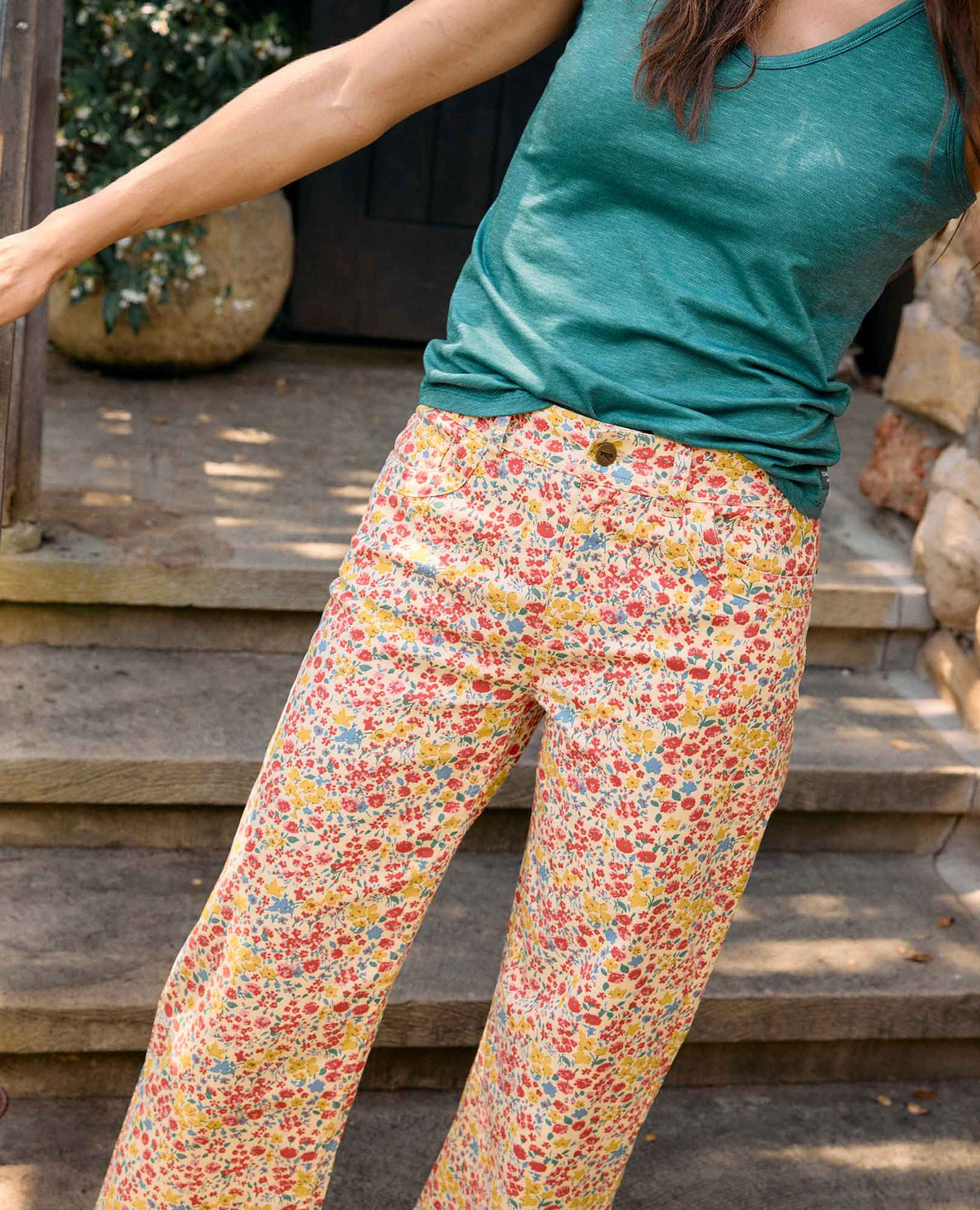 Toad & Co Earthworks Wide Leg Pant | Straw Ditsy & Aster