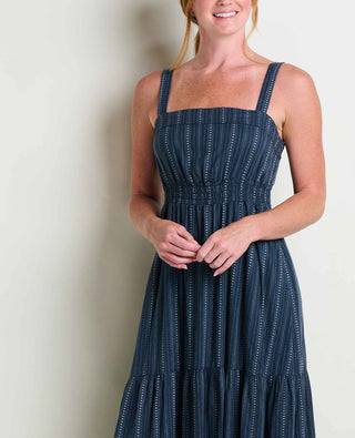 Toad & Co. Taj Hemp Tiered Midi Dress | Midnight
