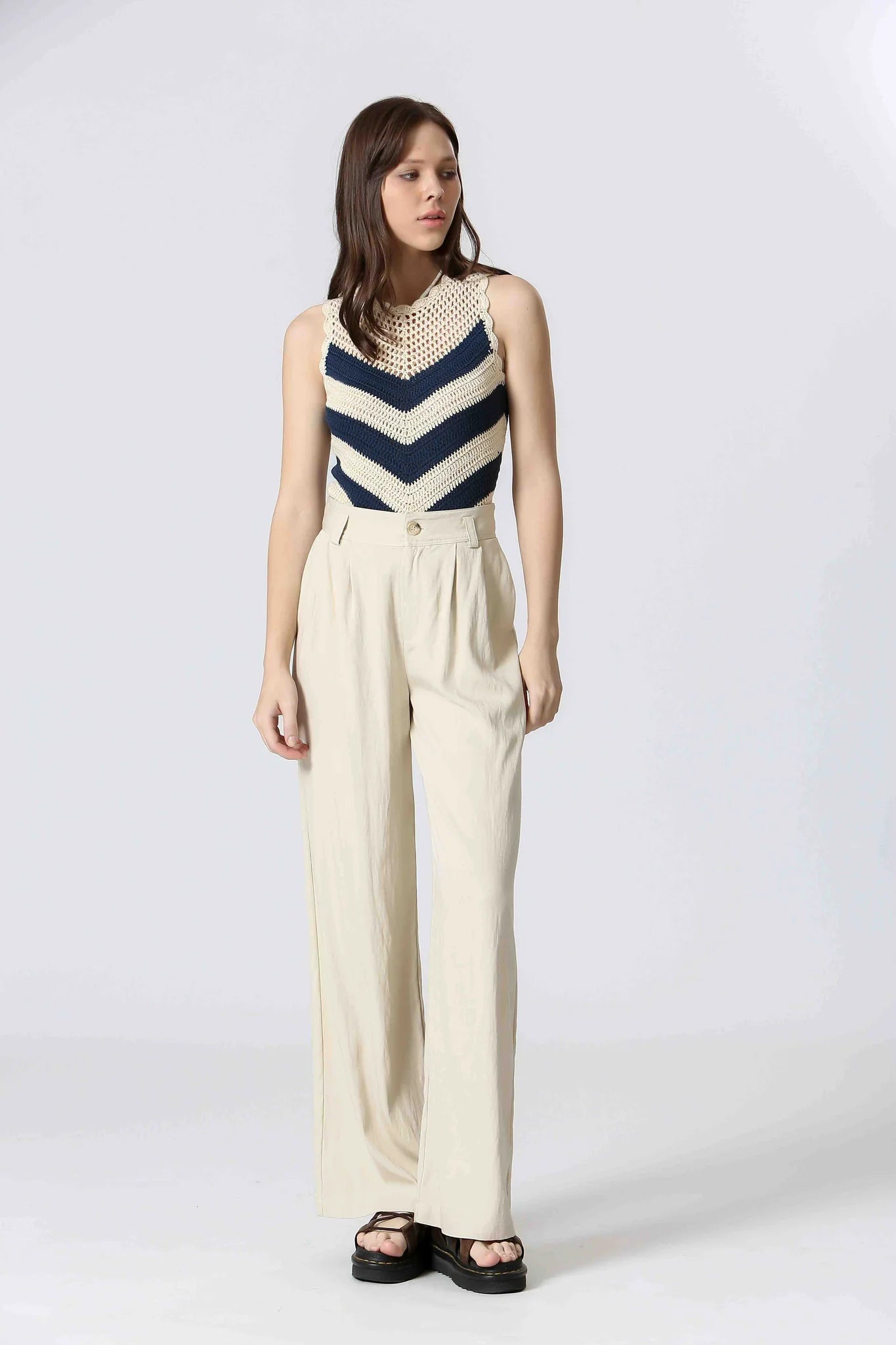 The Korner Sleeveless Knit Top | Navy