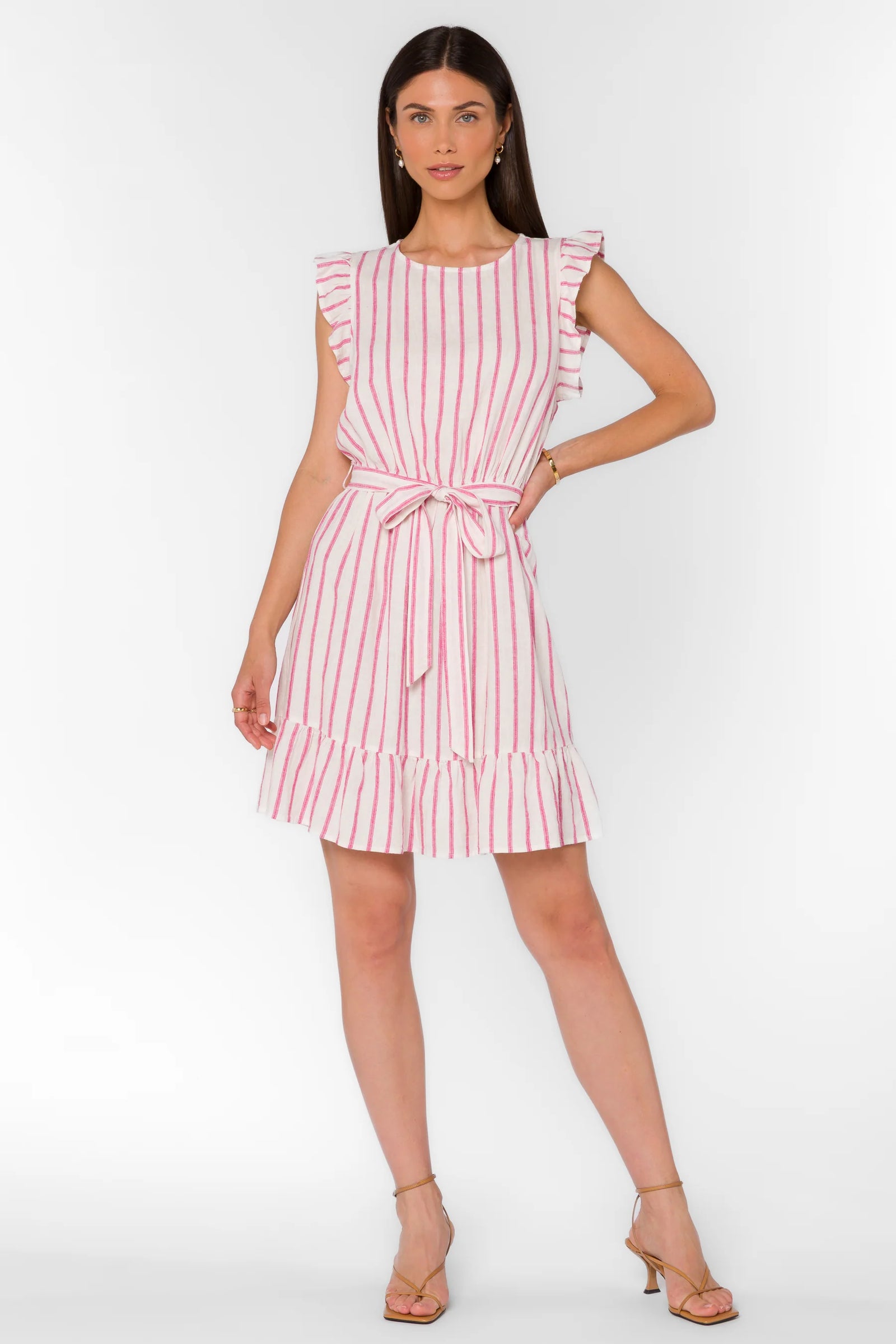 Velvet Heart Tabatha Sleeveless Ruffle Sleeve Dress | Fuchsia