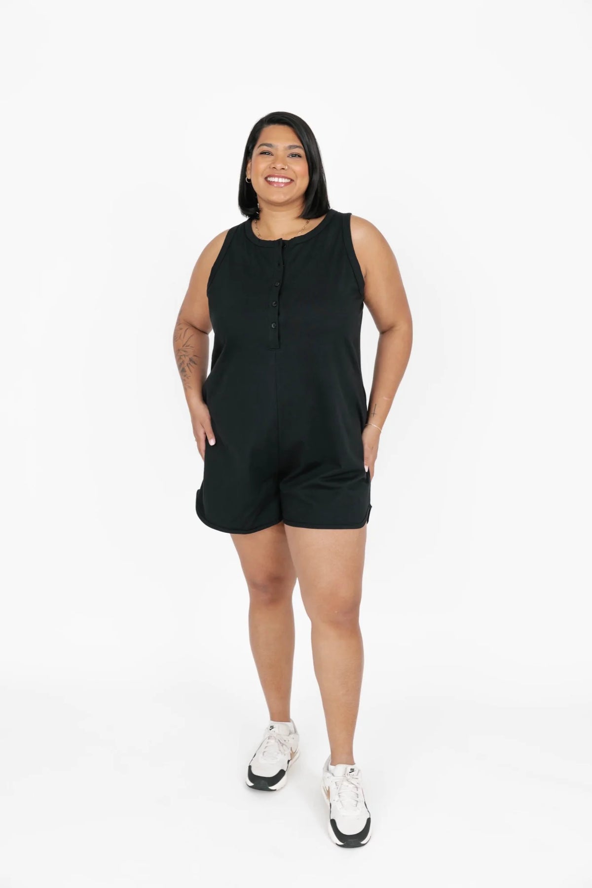 Smash & Tess Tia Shorty Romper | Black + Tiger