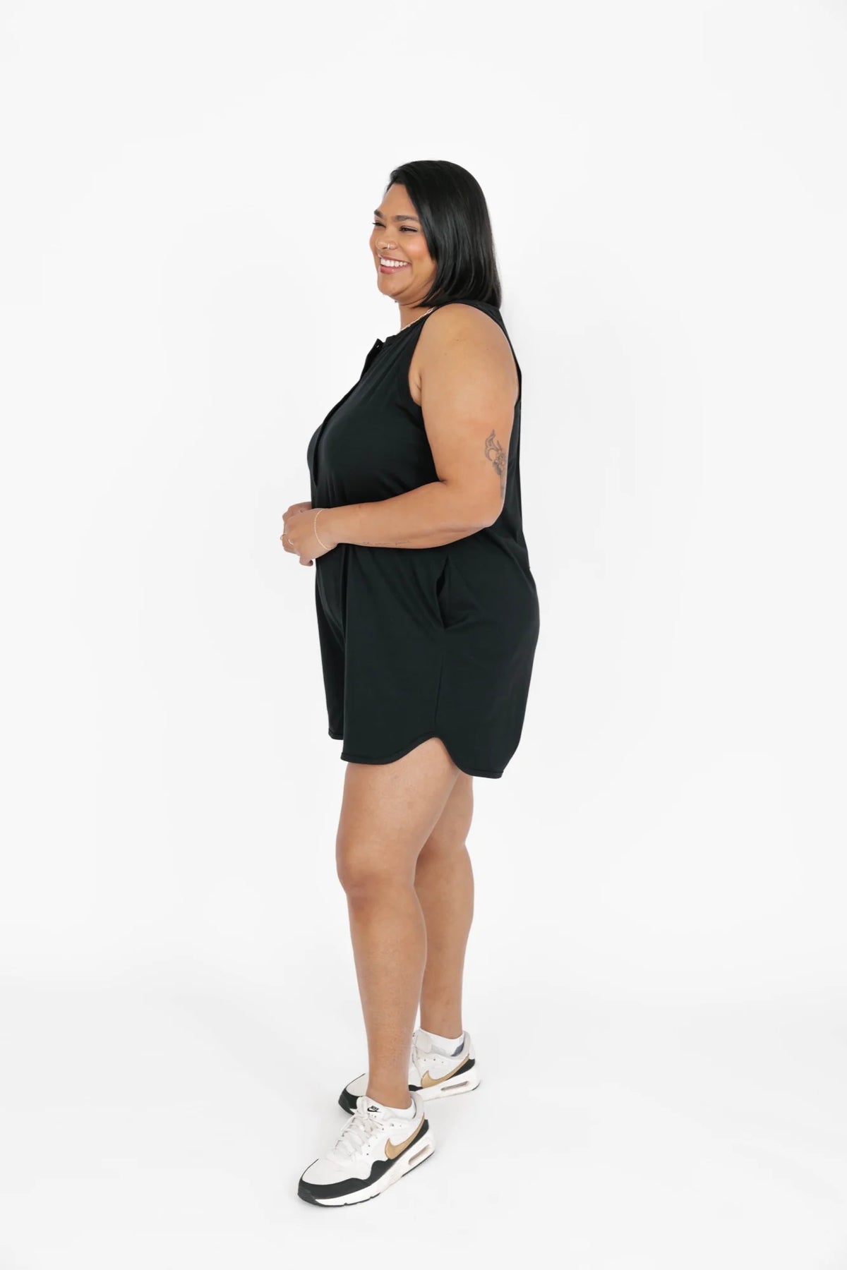 Smash & Tess Tia Shorty Romper | Black + Tiger