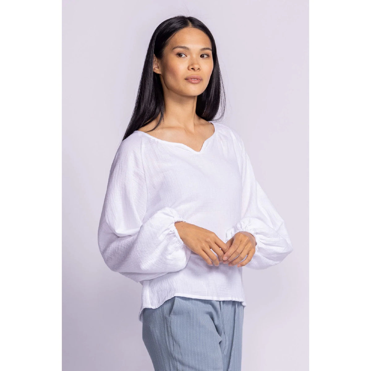 Pink Martini Alexa 100% Cotton Top | White & Black