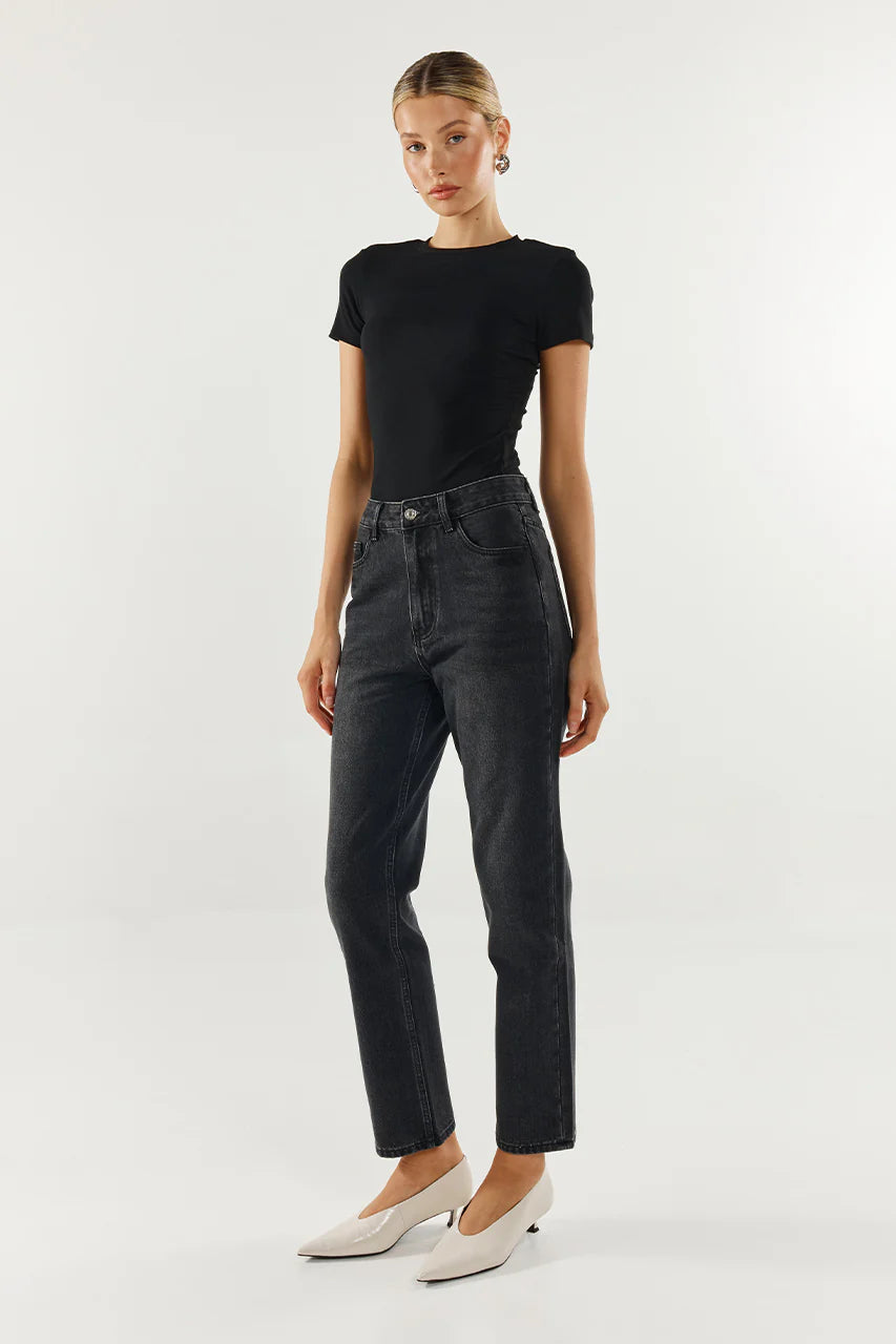 Madison The Label Tammy Baby Tee | Black + Sage