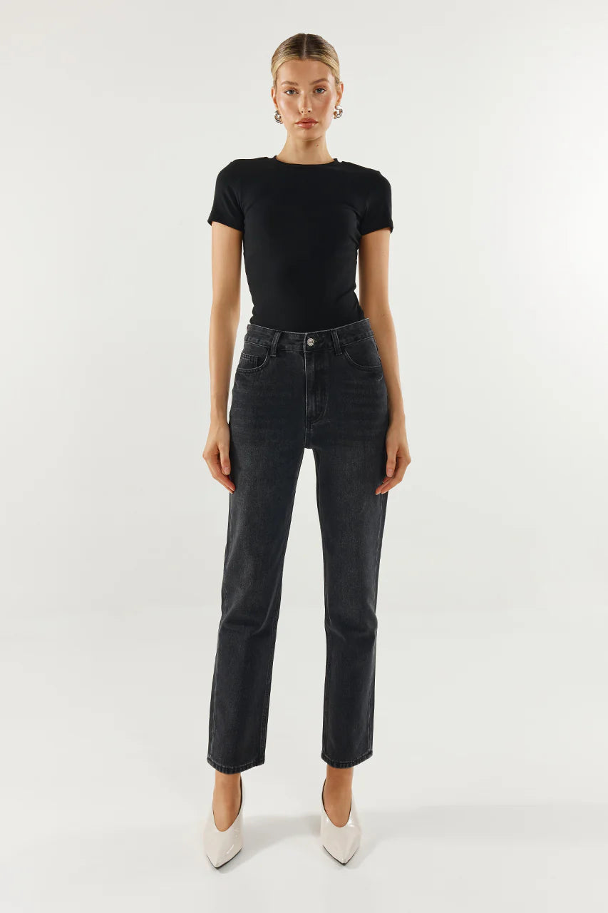 Madison The Label Tammy Baby Tee | Black + Sage