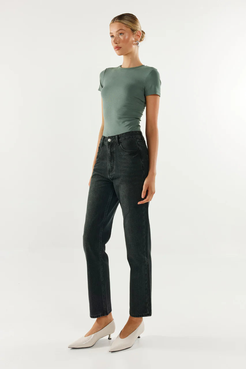 Madison The Label Tammy Baby Tee | Black + Sage