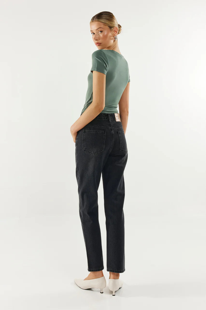 Madison The Label Tammy Baby Tee | Black + Sage