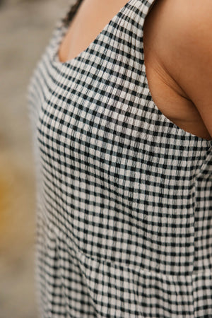 Smash & Tess Valentina Midi Dress in | Black + White Gingham