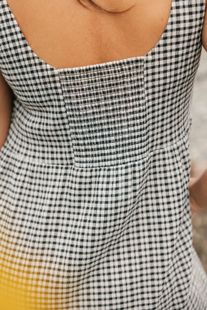 Smash & Tess Valentina Midi Dress in | Black + White Gingham