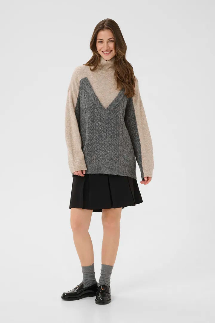 Cream Myttah Pullover | Grey - Beige Melange