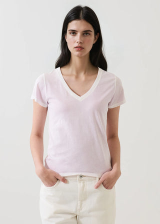 Patrick Assaraf Lightweight Cotton V-Neck T-Shirt | Orchid + Blue