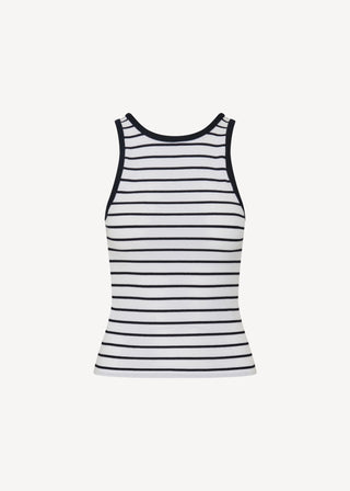 Patrick Assaraf Ribbed High Crew Tank | Nautical