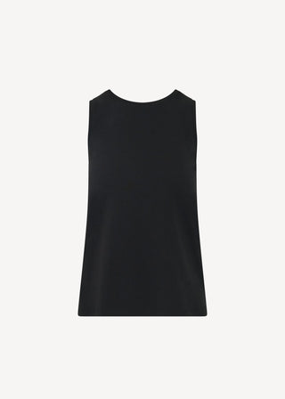 Patrick Assaraf Stretch Boyfriend Tank Top | Black + Nude