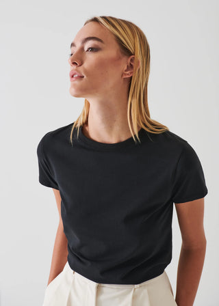 Patrick Assaraf Stretch Slim T-Shirt | White + Black