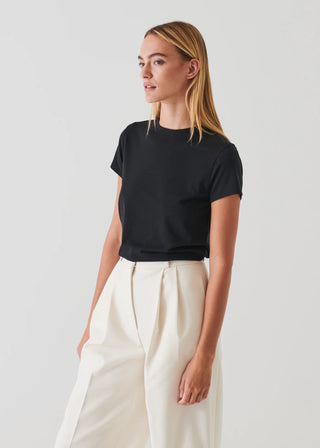 Patrick Assaraf Stretch Slim T-Shirt | White + Black