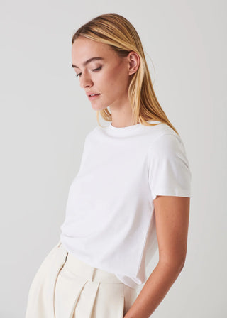 Patrick Assaraf Stretch Slim T-Shirt | White + Black