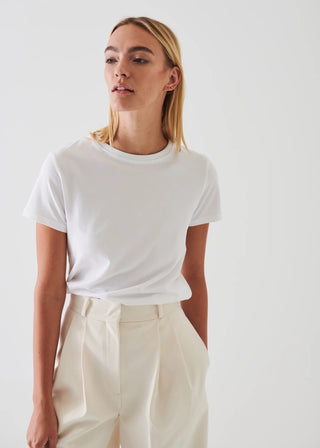 Patrick Assaraf Stretch Slim T-Shirt | White + Black