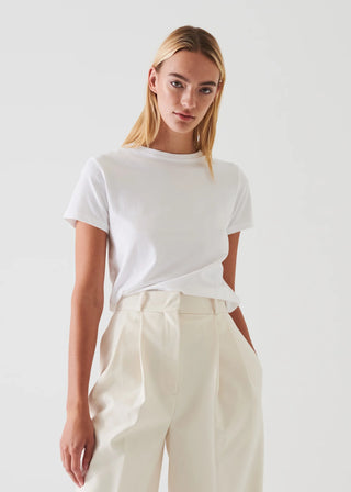 Patrick Assaraf Stretch Slim T-Shirt | White + Black