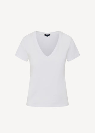 Patrick Assaraf Stretch Slim V-Neck T-Shirt | Black + White