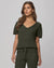 Splendid Georgie V Neck Sweater | Green Spruce