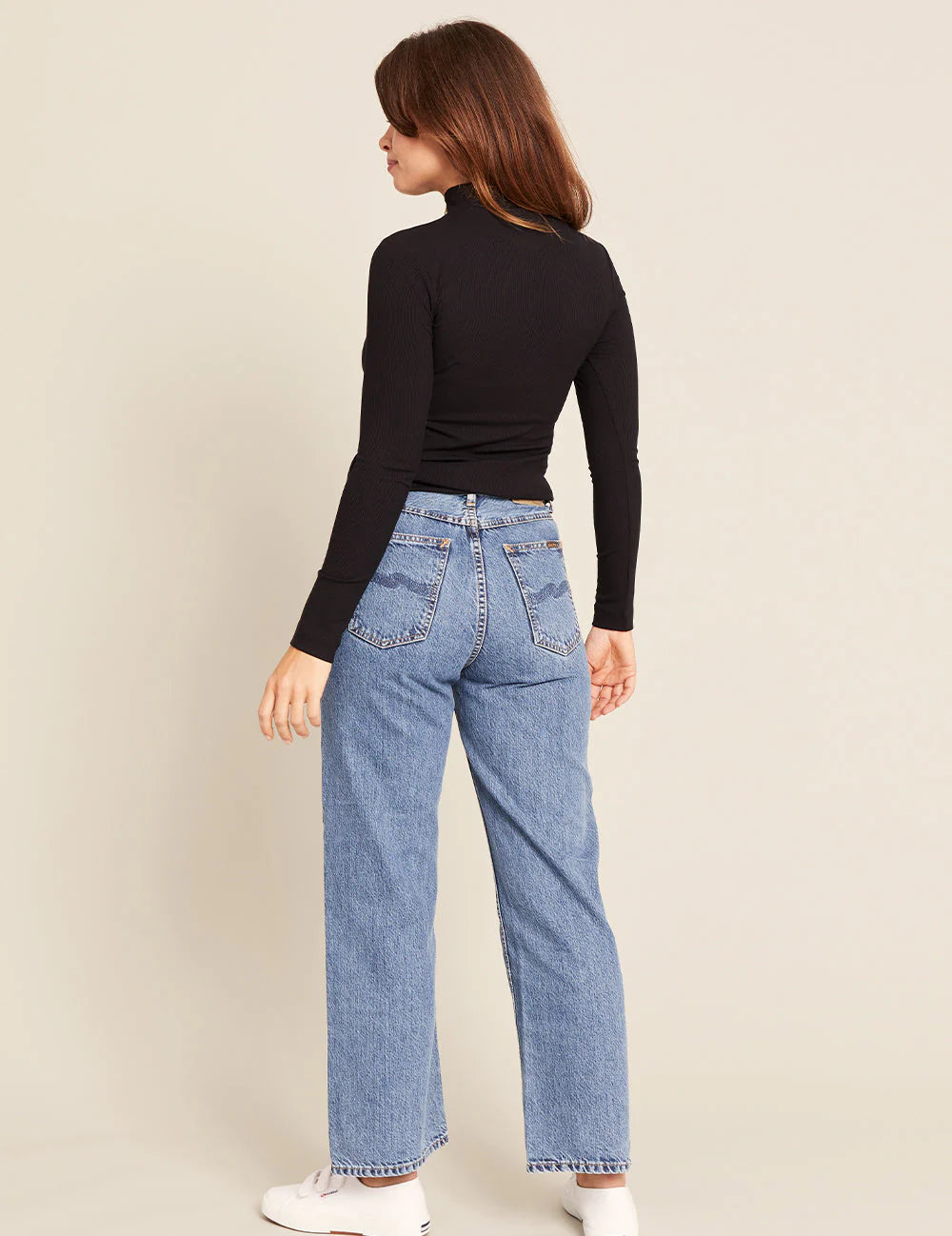 Boody Ribbed Turtleneck Top | Black