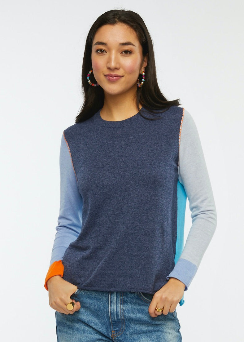 Zaket & Plover Block Sweater | Blue Block