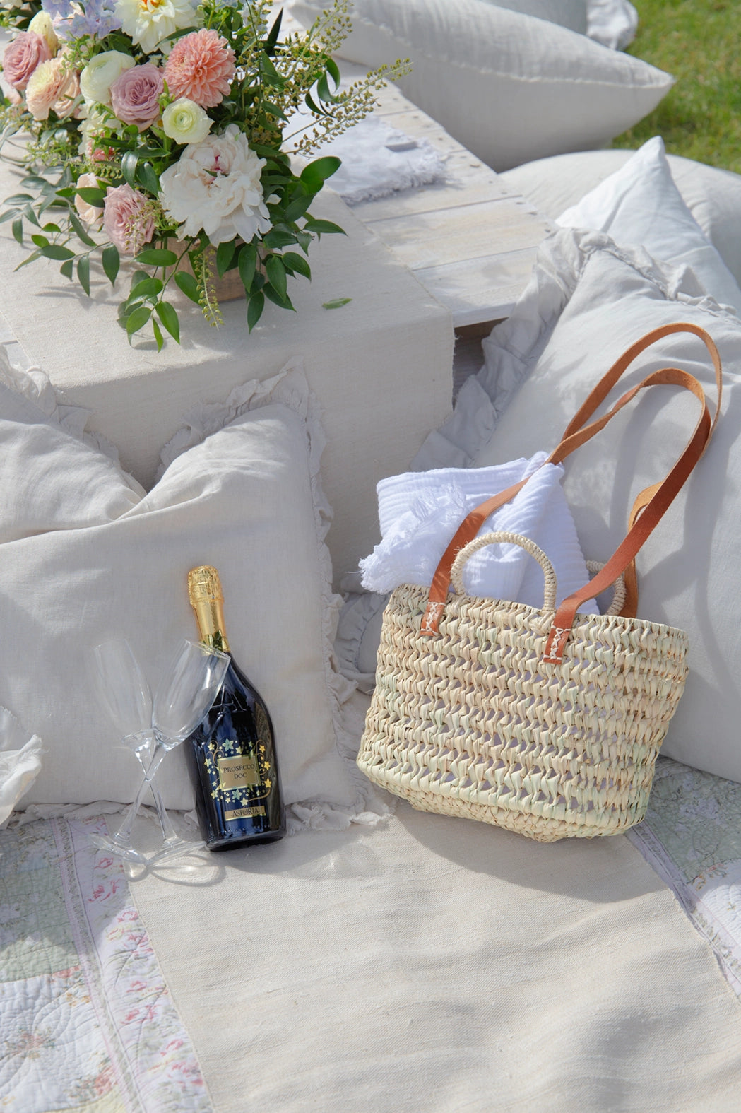 Openweave Palm Bag Sisal and Leather Handles