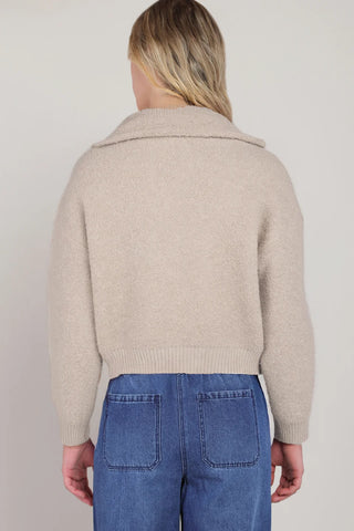Dex Wide Collar Cardigan | Ecru