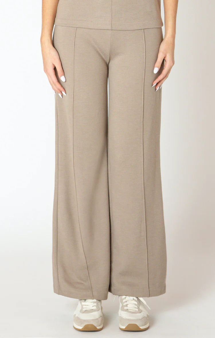 Dex Wide Leg Seam Detail Pant | Almond