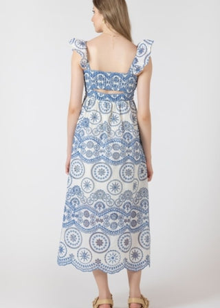Black Tape Dress | Cream-Blue