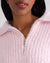 Brunette The Label 1/2 Zip Trucker Neck Sweater | Pink + Black