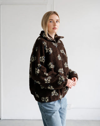 Brunette The Label Raglan Sherpa Jacket | Brown