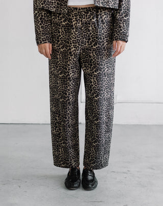 Brunette The Label Leopard Barrel Twill Jogger