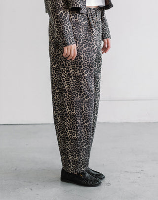 Brunette The Label Leopard Barrel Twill Jogger