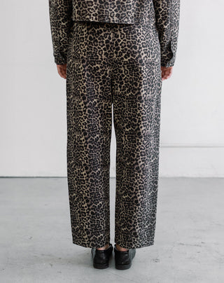 Brunette The Label Leopard Barrel Twill Jogger