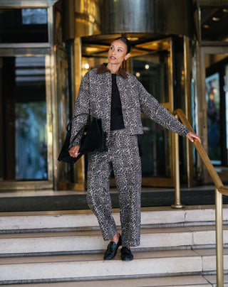 Brunette The Label Leopard Barrel Twill Jogger